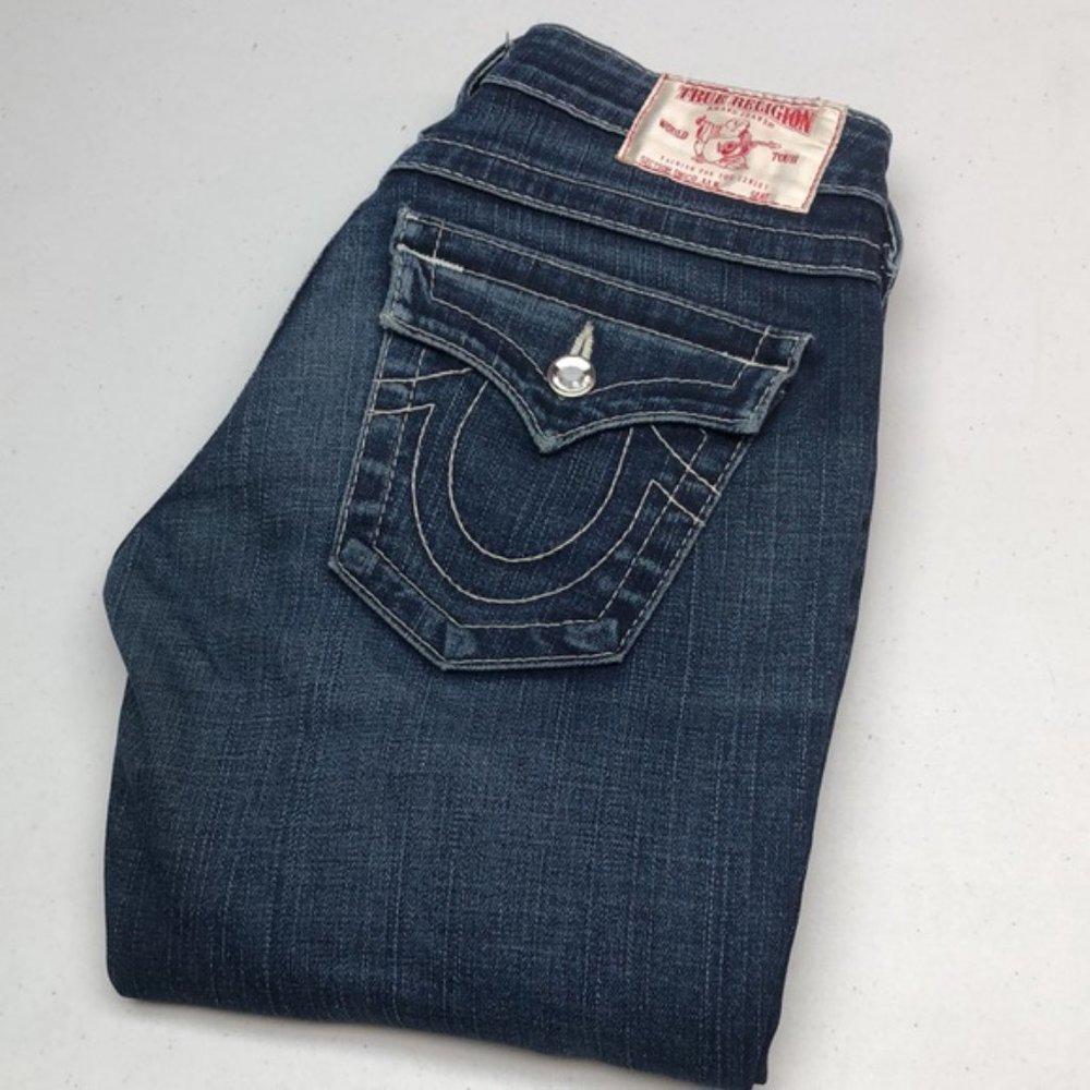 VINTAGE TRUE RELIGION DISCO JULIE SKINNY JEANS 25x28 MADE IN USA 🇺🇸